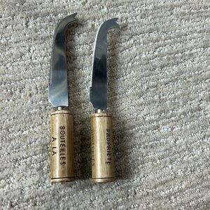 Wine Cork Cheese Knives 2 in package
